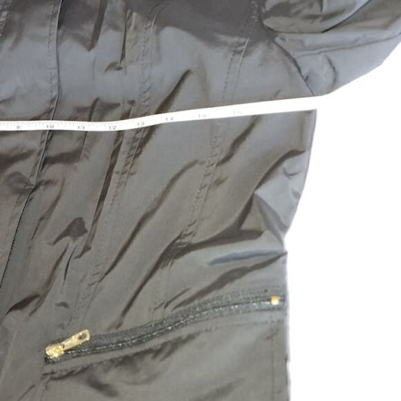 Cole Haan Signature Embellished Hooded Cinched Pocketed Full Zipper Sz M Jacket - Picture 13 of 14